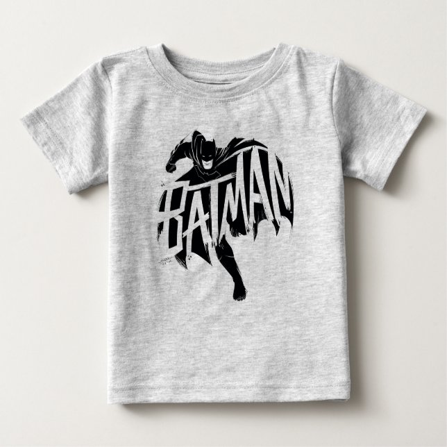 Batman Bläck Brush Namn T Shirt (Framsida)