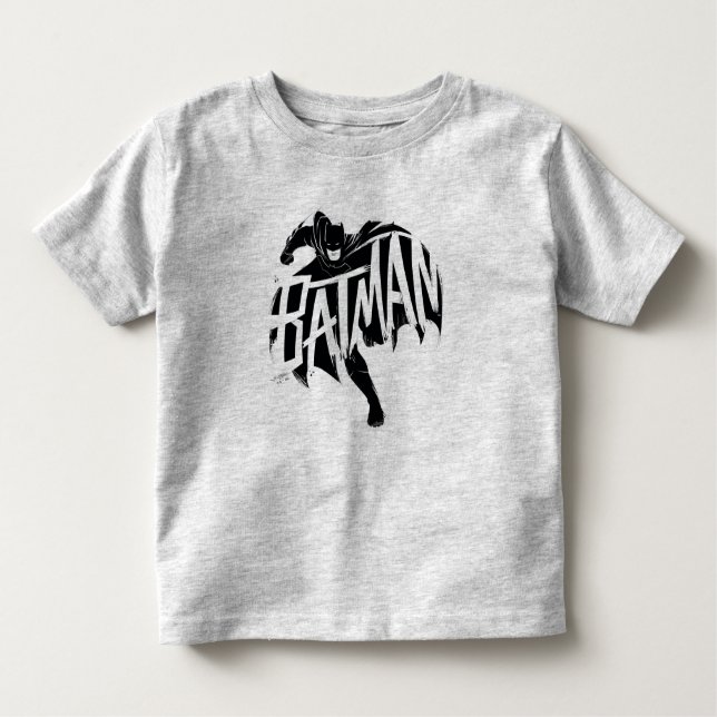 Batman Bläck Brush Namn T Shirt (Framsida)