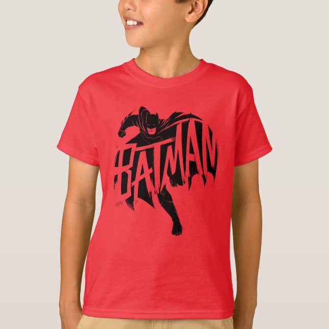 Batman Bläck Brush Namn T Shirt (Framsida)