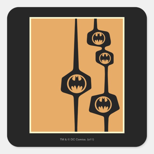 Batman Black Orange Ram Fyrkantigt Klistermärke (Framsida)