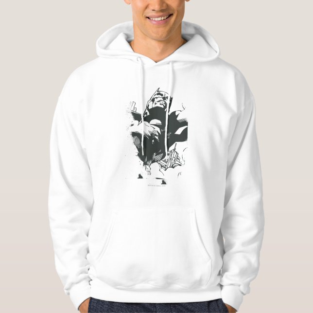 Batman Black & White Graffiti Stencil Hoodie (Framsida)
