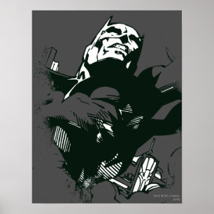 Batman Black & White Graffiti Stencil Poster