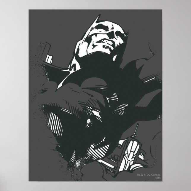 Batman Black & White Graffiti Stencil Poster (Framsidan)
