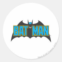 Batman | Blåsvart Logotyp för Vintage Runt Klistermärke