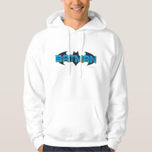 Batman   Blue Namn Logotyp Hoodie