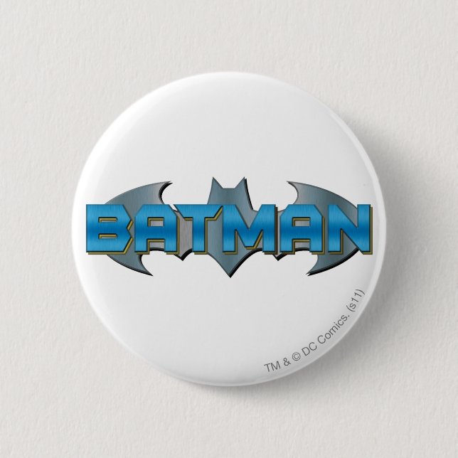 Batman | Blue Namn Logotyp Knapp (Framsida)