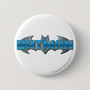 Batman Blue Namn Logotyp Knapp