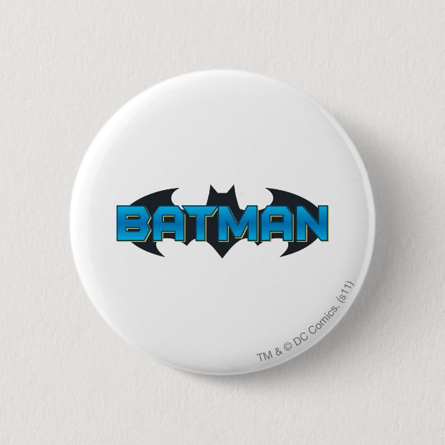 Batman | Blue Namn Logotyp Knapp (Framsida)