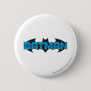 Batman Blue Namn Logotyp Knapp