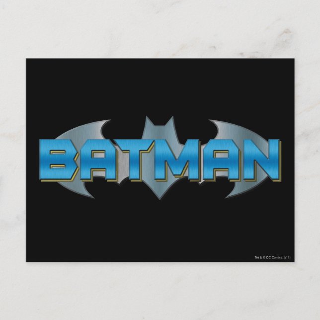 Batman | Blue Namn Logotyp Vykort (Framsida)