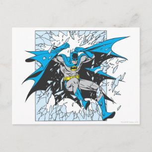 Batman Bursts through Glass Vykort