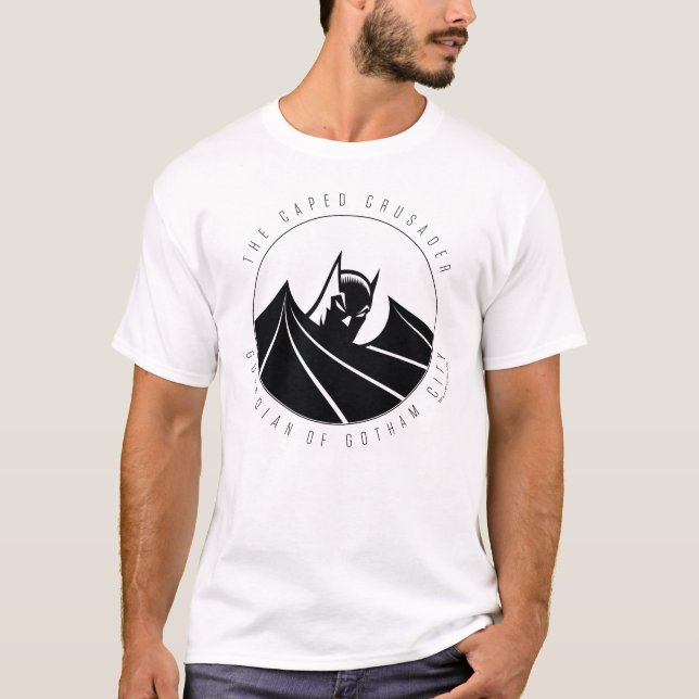 Batman "Caped Crusader" Silhouette-Logotyp T Shirt (Framsida)