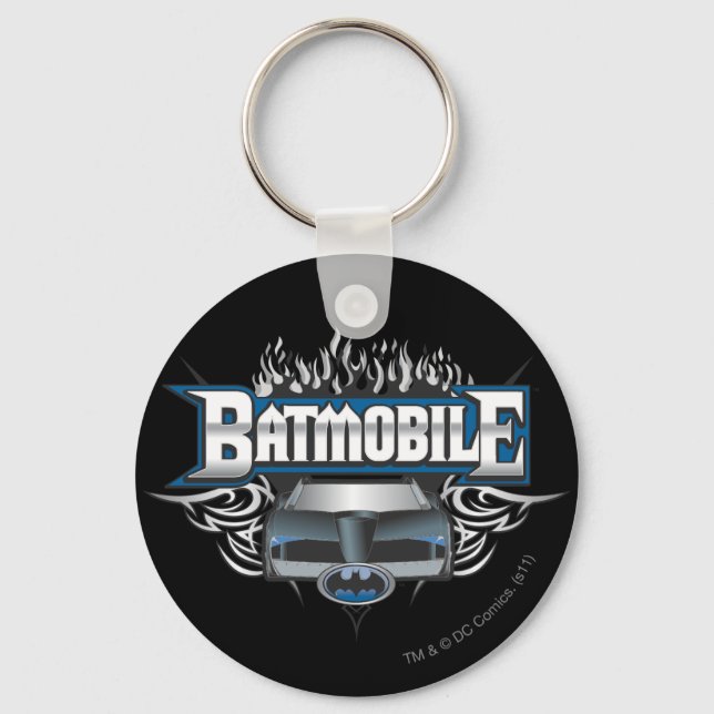 Batman Car and Flames Nyckelring (Framsida)