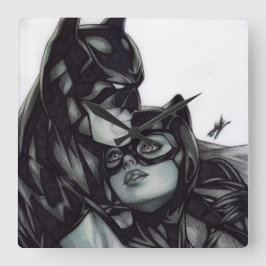 Batman & Catwoman ~ Bruce wayne & Selina Kyle Fyrkantig Klocka