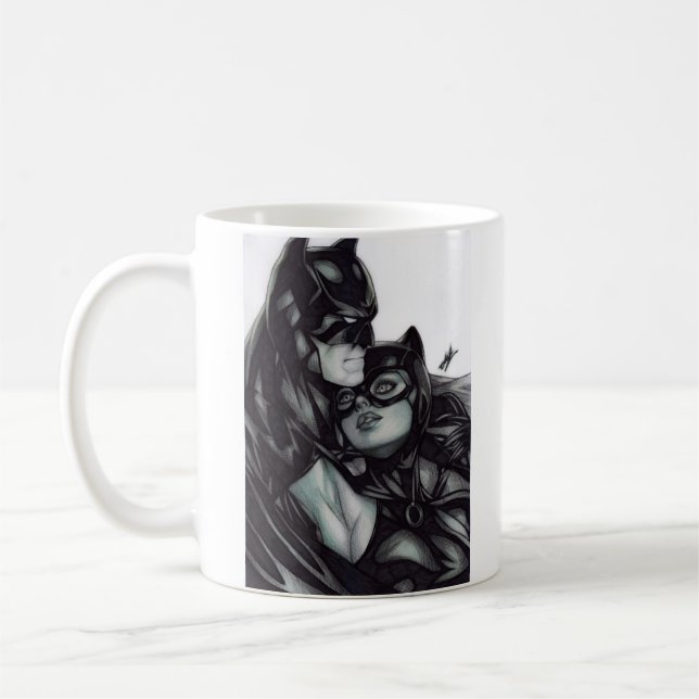 Batman & Catwoman ~ Bruce Wayne & Selina Kyle Kaffemugg (Vänster)