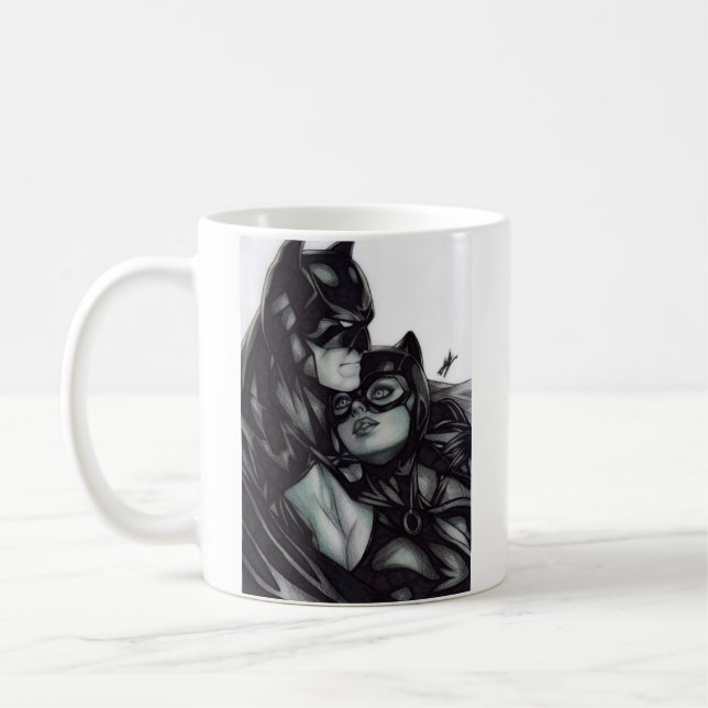 Batman & Catwoman ~ Bruce wayne & Selina Kyle Kaffemugg (Vänster)