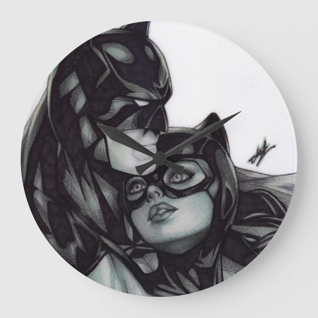 Batman & Catwoman ~ Bruce wayne & Selina Kyle Stor Klocka (Framsida)