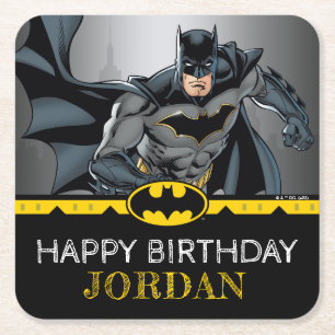 Batman   Chalkboard Grattis på födelsedagen Underlägg Papper Kvadrat