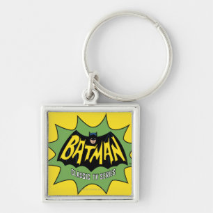 Batman Classic TV Series-Logotyp Fyrkantig Silverfärgad Nyckelring