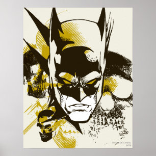 Batman Cowl och Döskallar Poster