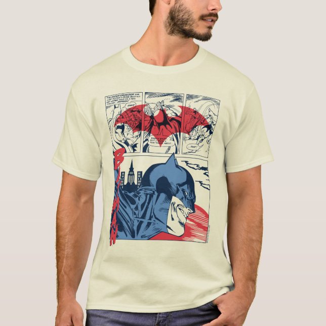 Batman Crime Fighting Tecknad Bok Page T Shirt (Framsida)