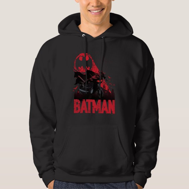 Batman Crimson Fladdermus Signal Hoodie (Framsida)