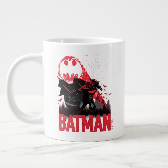 Batman Crimson Fladdermus Signal Jumbo Mugg (Vänster)