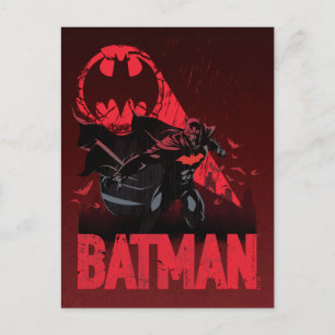 Batman Crimson Fladdermus Signal Vykort