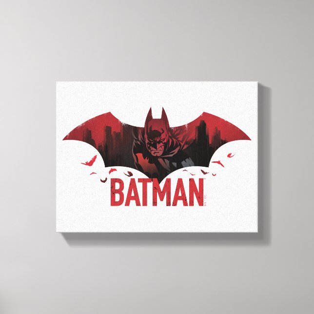 Batman Crimson Gotham Icon Canvastryck (Framsida)