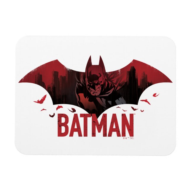 Batman Crimson Gotham Icon Magnet (Horisontell)