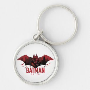 Batman Crimson Gotham Icon Rund Silverfärgad Nyckelring