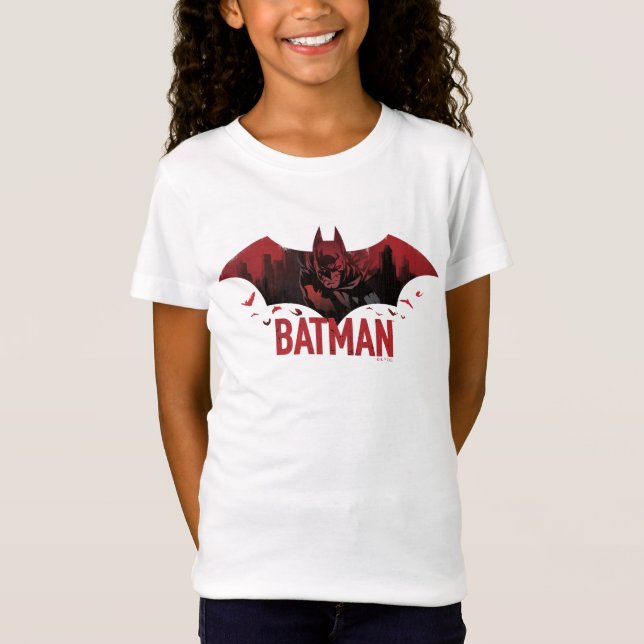 Batman Crimson Gotham Icon T Shirt (Framsida)