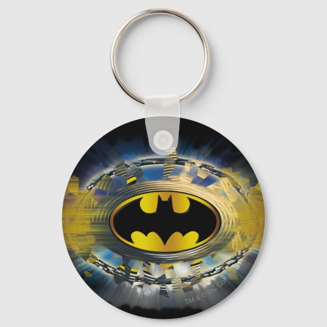 Batman-dekorerad Logotyp Nyckelring (Framsida)