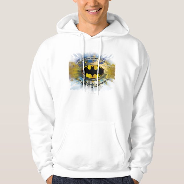 Batman-dekorerad Logotyp Sweatshirt Med Luva (Framsida)