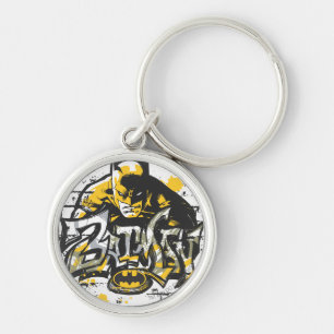Batman Design 10 Rund Silverfärgad Nyckelring