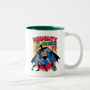 Batman Fångkvinna vid Mistletoe Naughty eller Ni Två-Tonad Mugg
