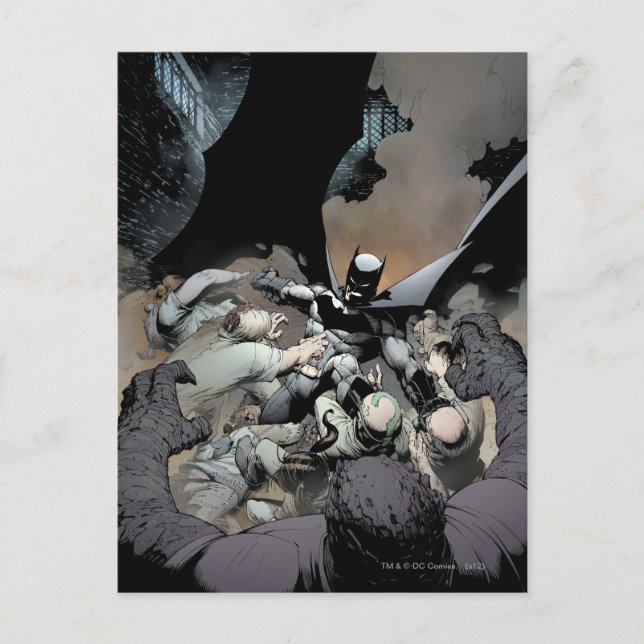 Batman Fighting Arch Enfiender Vykort (Framsida)