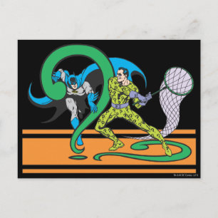 Batman Fights Riddler Vykort