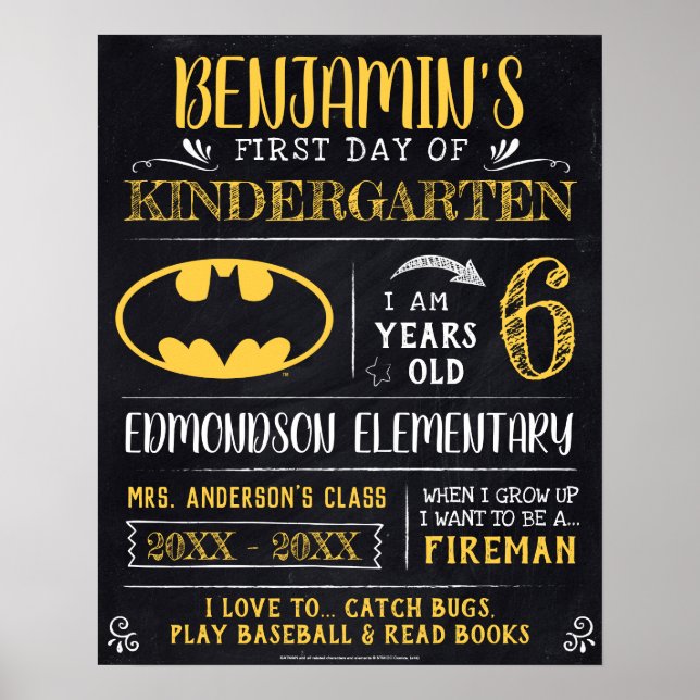 Batman | First or Last Day of School Poster (Framsidan)