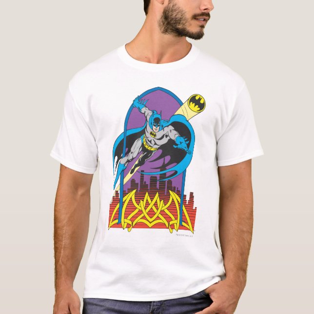 Batman flyger genom natten tee shirt (Framsida)