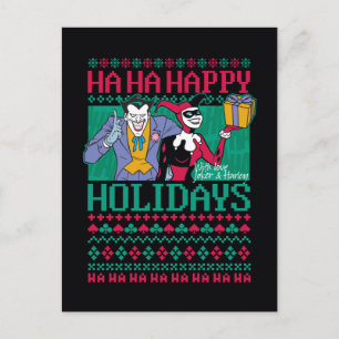 Batman Goda jul firande Joker & Harley Quinn Helg Vykort