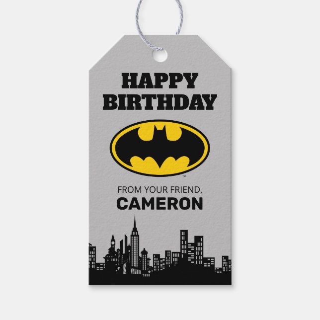 Batman - Gotham City Grattis på födelsedagen från Presentetikett (Framsidan)