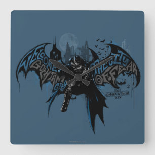 Batman Gotham City Paint Drip Graphic Fyrkantig Klocka