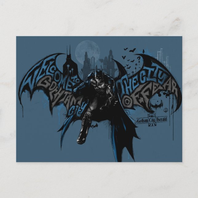 Batman Gotham City Paint Drip Graphic Vykort (Framsida)