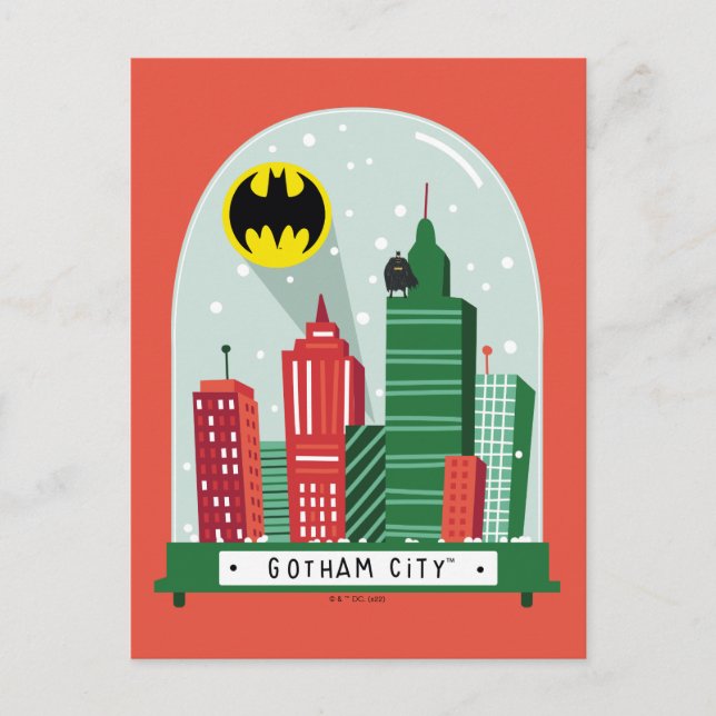 Batman Gotham City™ Snow Globe Graphic Helg Vykort (Framsida)