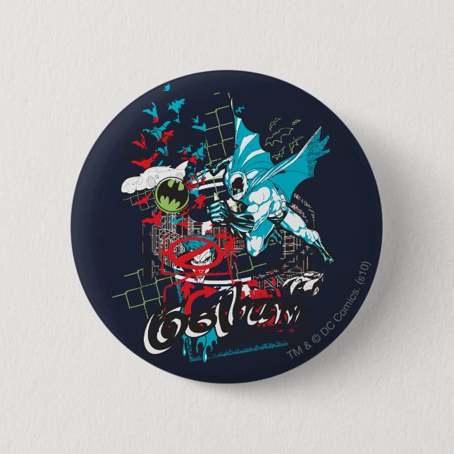 Batman Gotham Guardian Lineart Collage Knapp (Framsida)