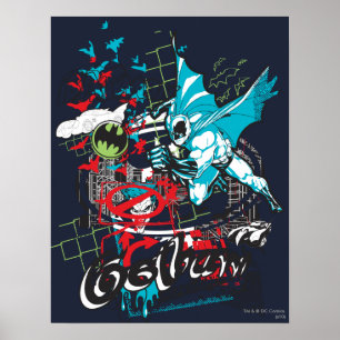 Batman Gotham Guardian Lineart Collage Poster