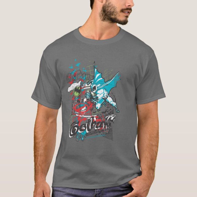 Batman Gotham Guardian Lineart Collage Tee Shirt (Framsida)