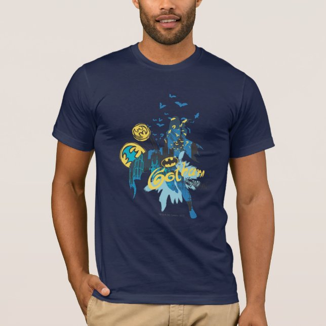Batman Gotham Guardian Notebook Sketch T Shirt (Framsida)