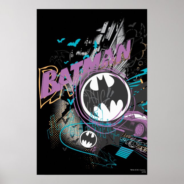 Batman Gotham Skyline Sketch Poster (Framsidan)